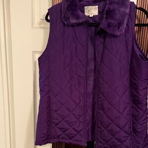 Coldwater Creek Deep Purple Quilted Vest